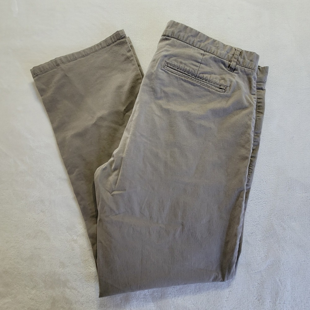 7 Diamonds Chino Pants Mens 36x32 Khaki Tan Straight Fit Cotton Lycra Stretch